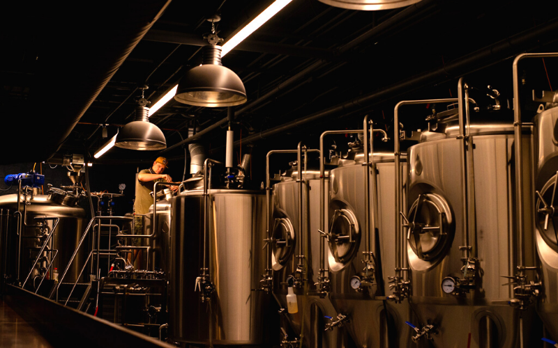 The brewing equipment at Xul Beer in North Knoxville