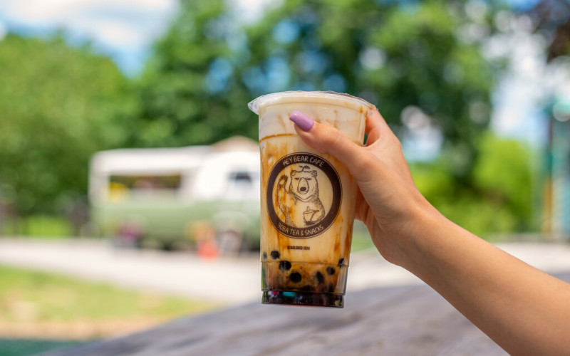 boba tea at hey bear cafe in west knoxville